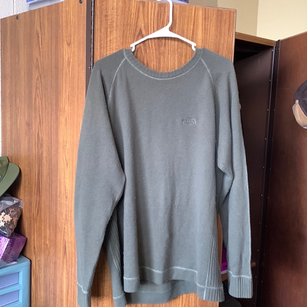 Green Wool North Face Sweater